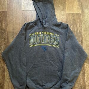 Gray Collegiate Style Sweatshirt with Hood